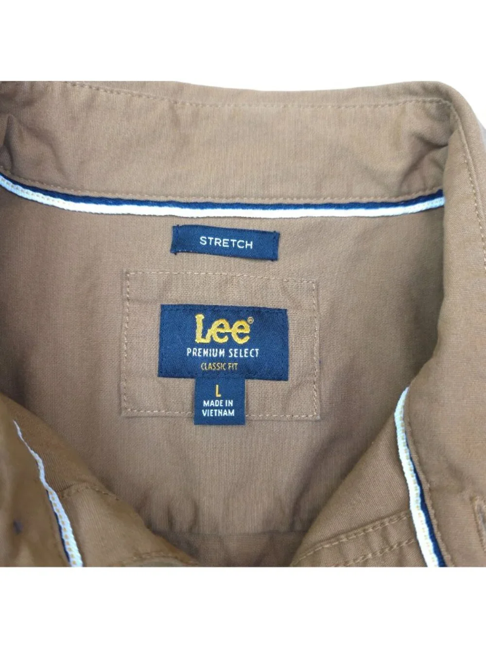 Lee Premium Select Classic Fit Stretch Long Sleeve Button-Up Shirt Tobacco Large
